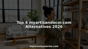 Artisan arranging handmade decor in sunlit loft