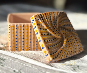 Hand Painted Jewelry and Pill Ceramic Boxes-My House by Marine