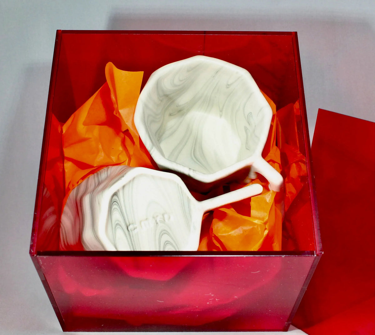 My House by Marine Coffee & Tea Mugs Ultimate Luxury Gift Box with 2 Modern Octagonal Ceramic Mugs