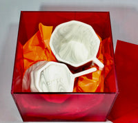My House by Marine Coffee & Tea Mugs Ultimate Luxury Gift Box with 2 Modern Octagonal Ceramic Mugs