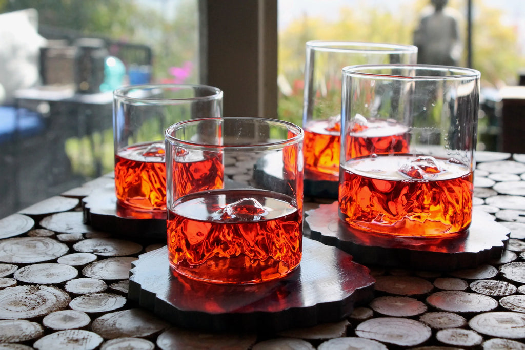 Elegant Whiskey Tumbler With Inside Mountain Motif- Set for Cocktail Lovers and Father’s Day Gift - My House by Marine