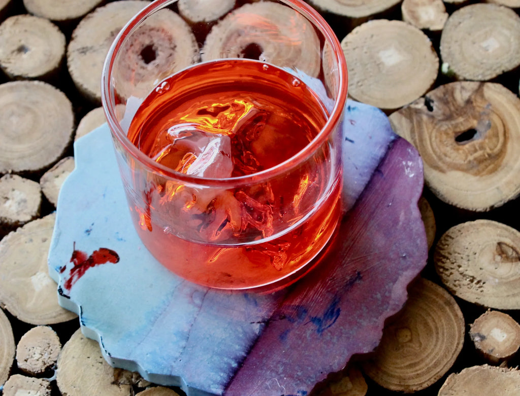 Elegant Whiskey Tumbler With Inside Mountain Motif- Set for Cocktail Lovers and Father’s Day Gift