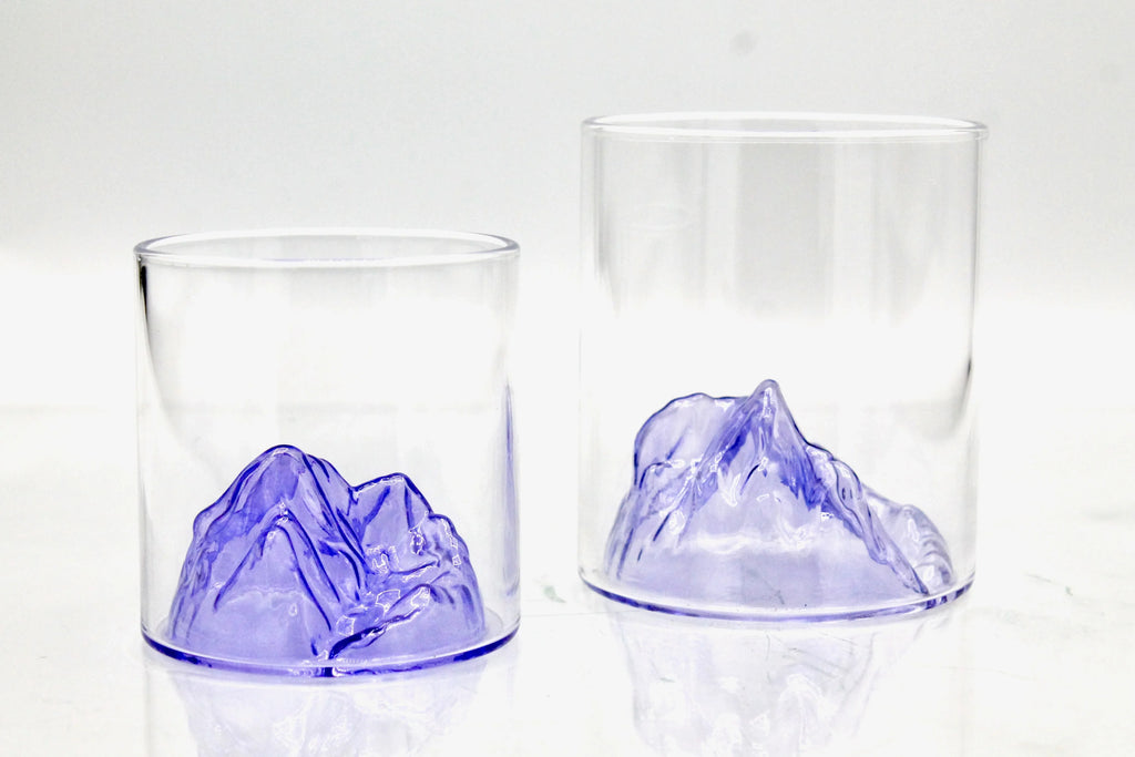 Elegant Whiskey Tumbler With Inside Mountain Motif- Set for Cocktail Lovers and Father’s Day Gift