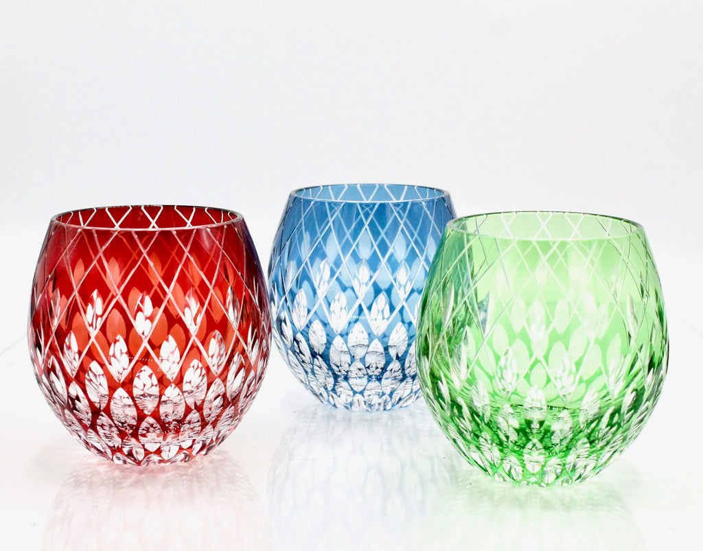 The Hand Cut Edo Kiriko Style Crystal Old Fashioned Whiskey Glass