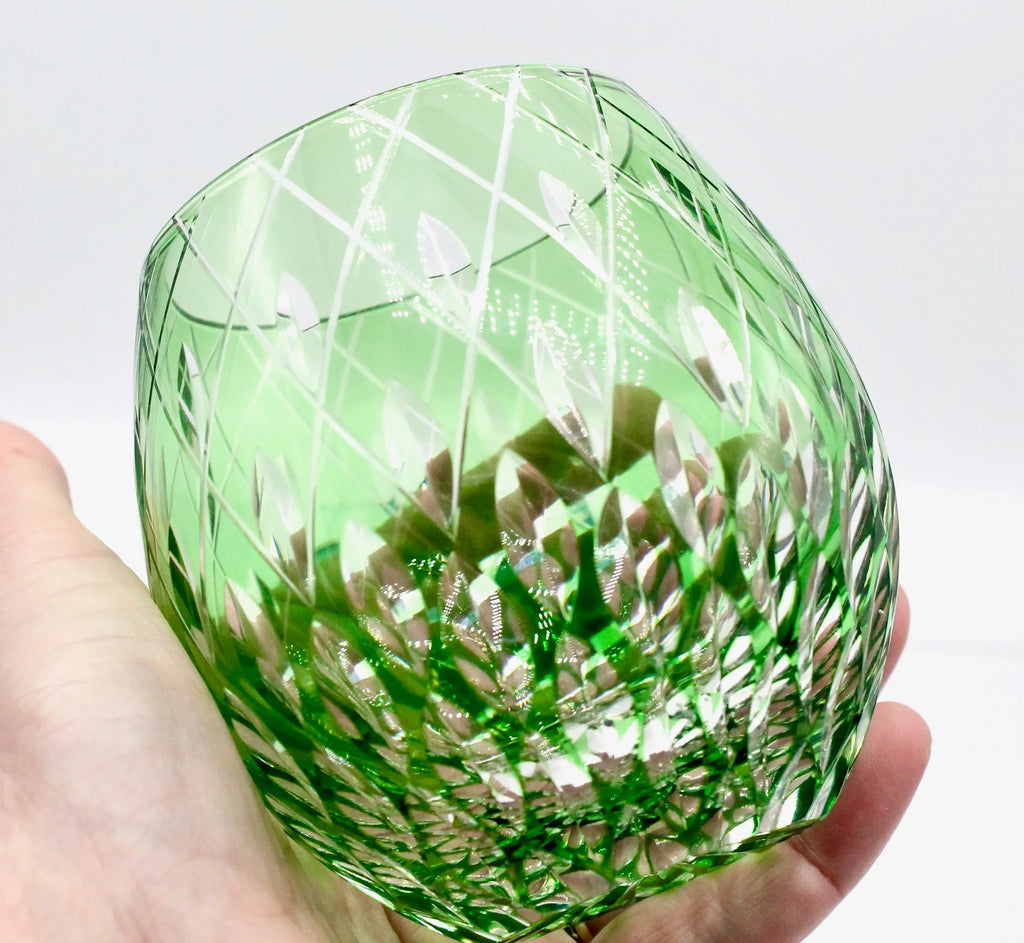 The Hand Cut Edo Kiriko Style Crystal Old Fashioned Whiskey Glass