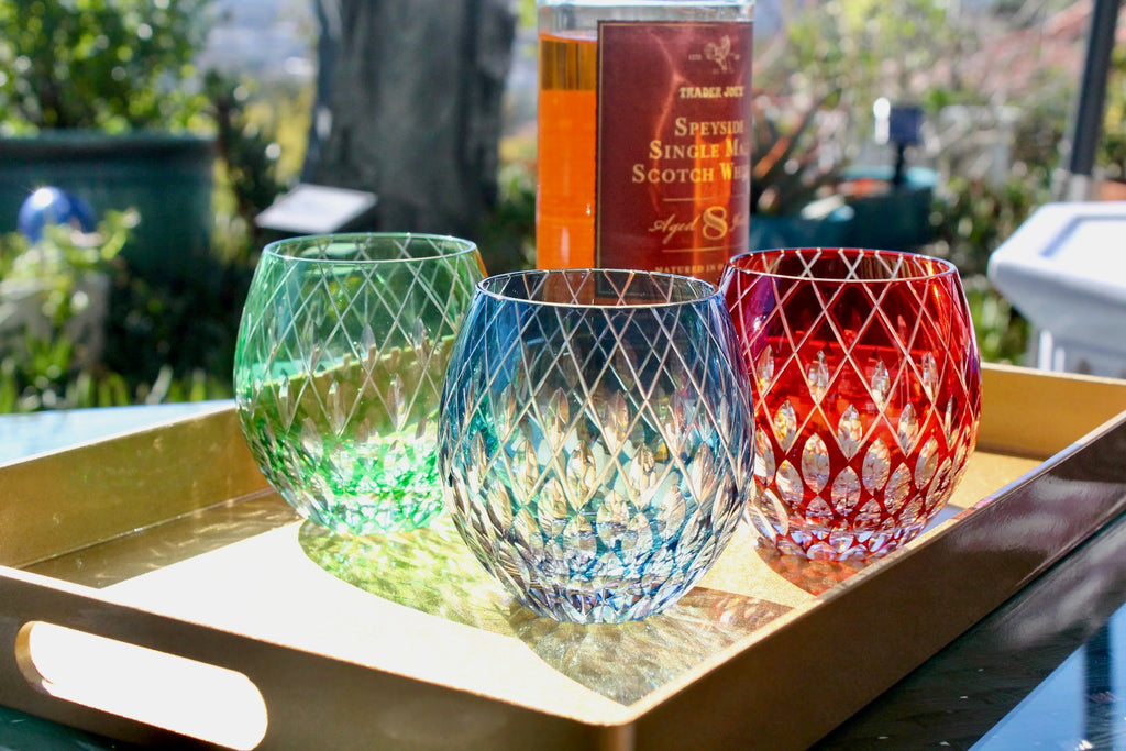 The Hand Cut Edo Kiriko Style Crystal Old Fashioned Whiskey Glass