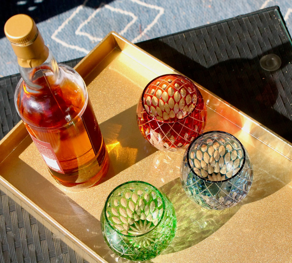 The Hand Cut Edo Kiriko Style Crystal Old Fashioned Whiskey Glass