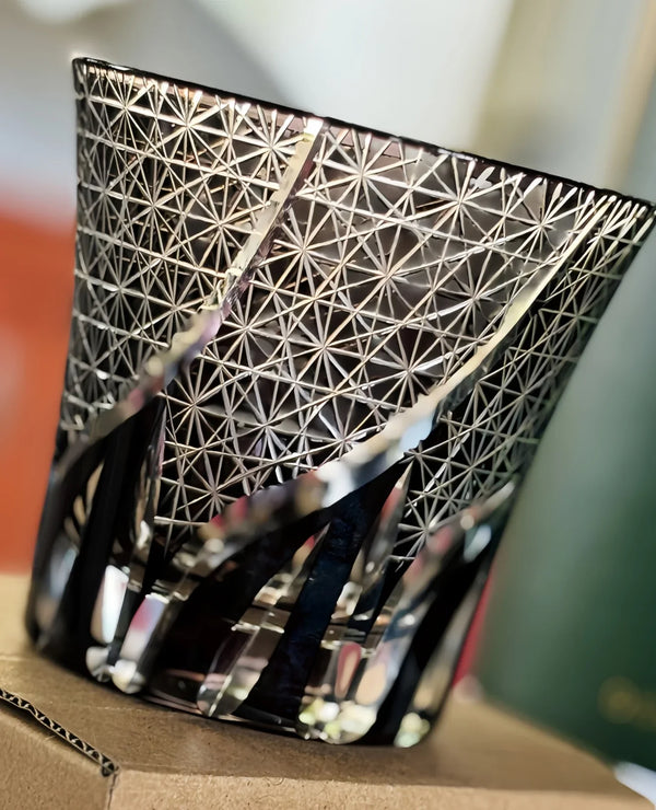 Traditional Japanese Style Crystal Hand Cut Glass in Black-My House by Marine