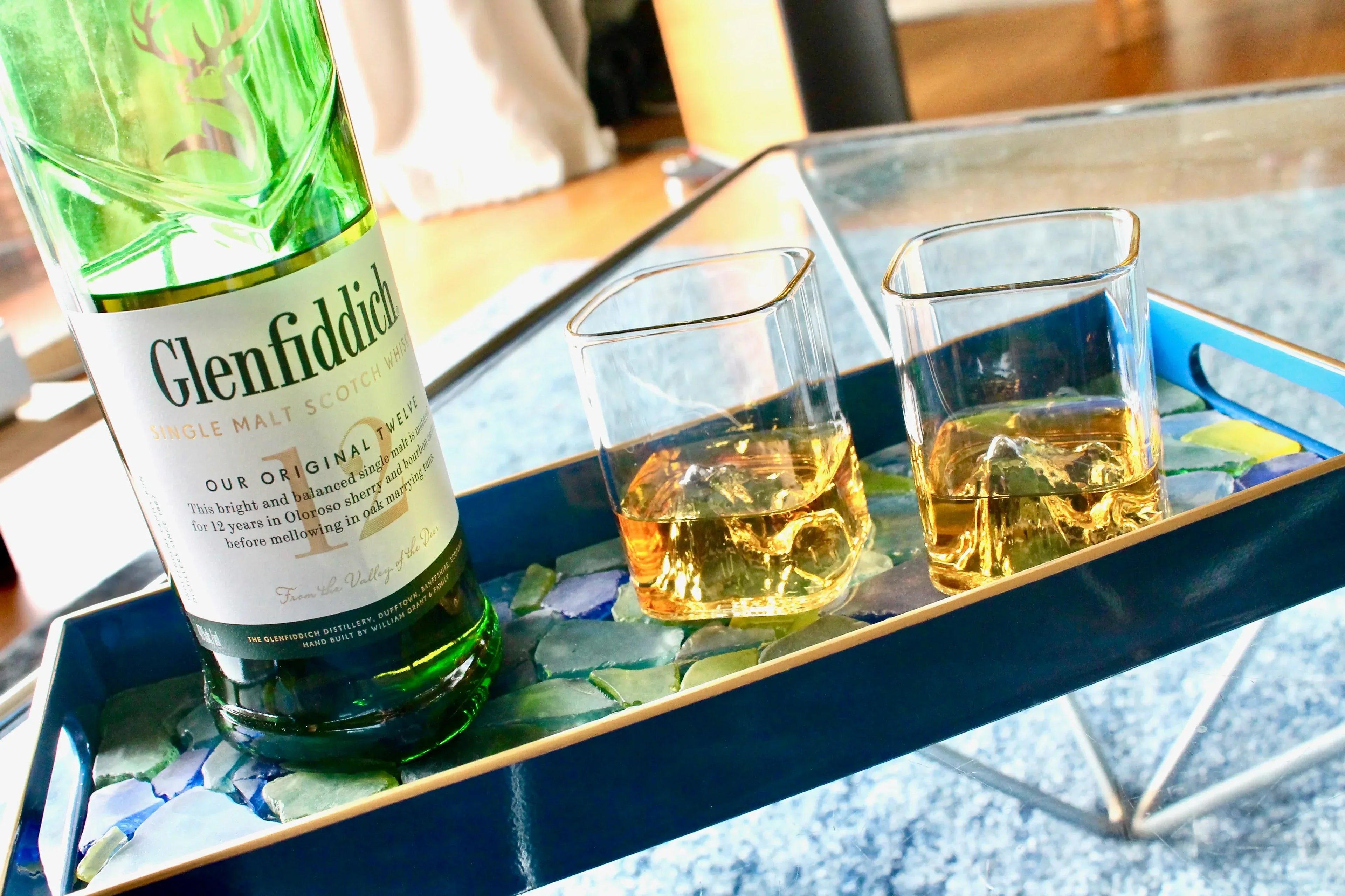 Elegant Whiskey Tumbler With Inside Mountain Motif- Set for Cocktail Lovers and Father’s Day Gift - My House by Marine