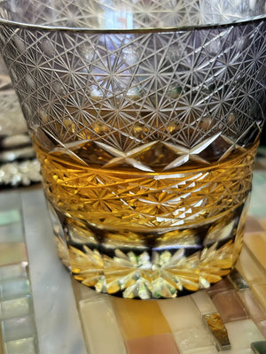 My House by Marine whiskey glasses Deep Purple Traditional Japanese Style Crystal Hand Cut Glass