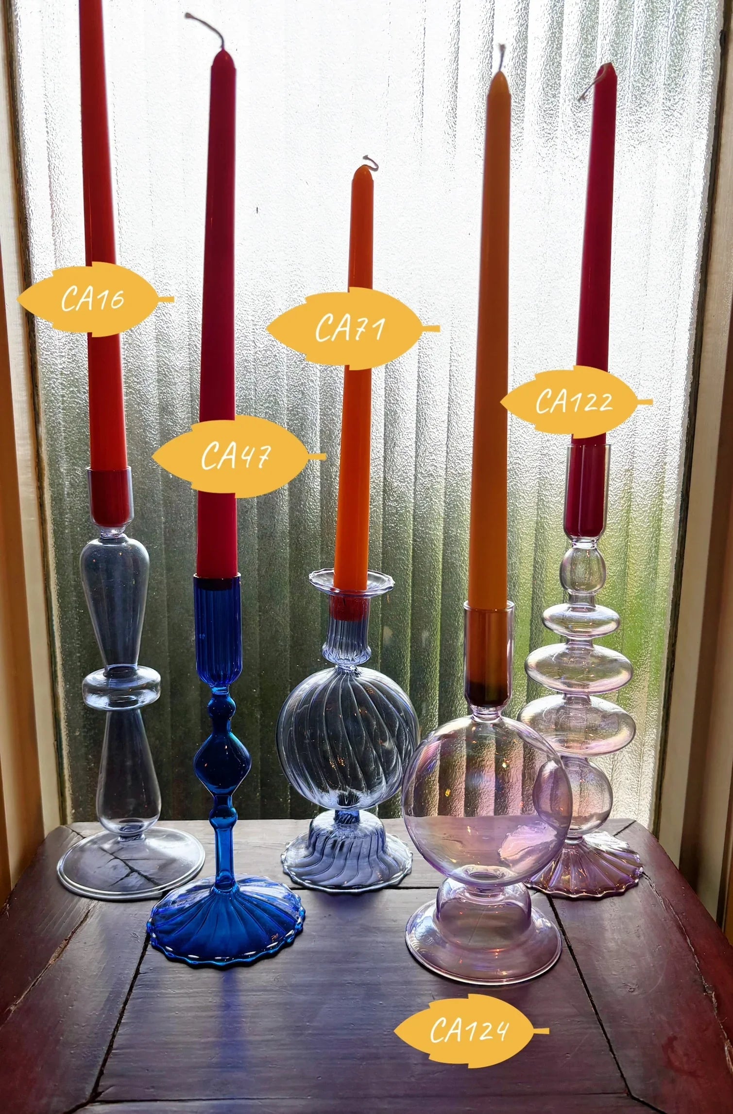 Cobalt Blue and Purple Glass Candlesticks for Romantic Coffee Table Decor