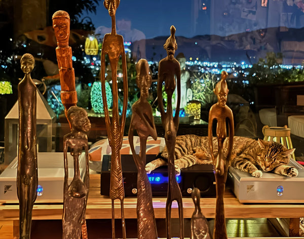 Rare Vintage Bronze African Statue: Boho Shelf Decor-My House by Marine