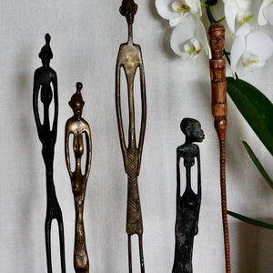 My House by Marine African Bronze Statue Rare Vintage Bronze African Statue: Boho Shelf Decor