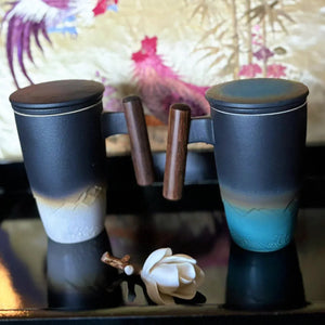 My House by Marine Asian Tea/coffee mug Handmade Japanese Ceramic Coffee and Tea Tumbler in Traditional Design