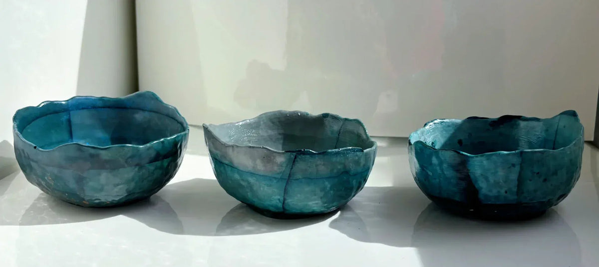 My House by Marine cement bowl set 3 Medium Concrete Bowls, Kitchen Sets, Key Bowl or Trinket Dish, Studio Art Pottery