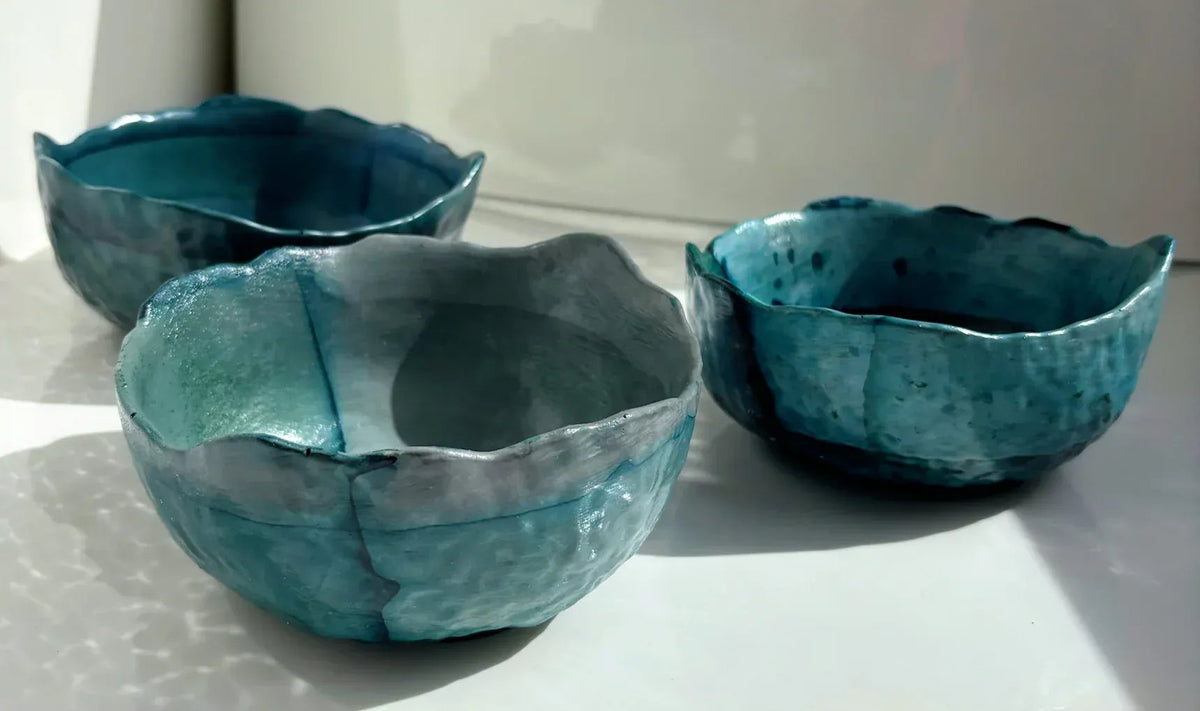 My House by Marine cement bowl set 3 Medium Concrete Bowls, Kitchen Sets, Key Bowl or Trinket Dish, Studio Art Pottery