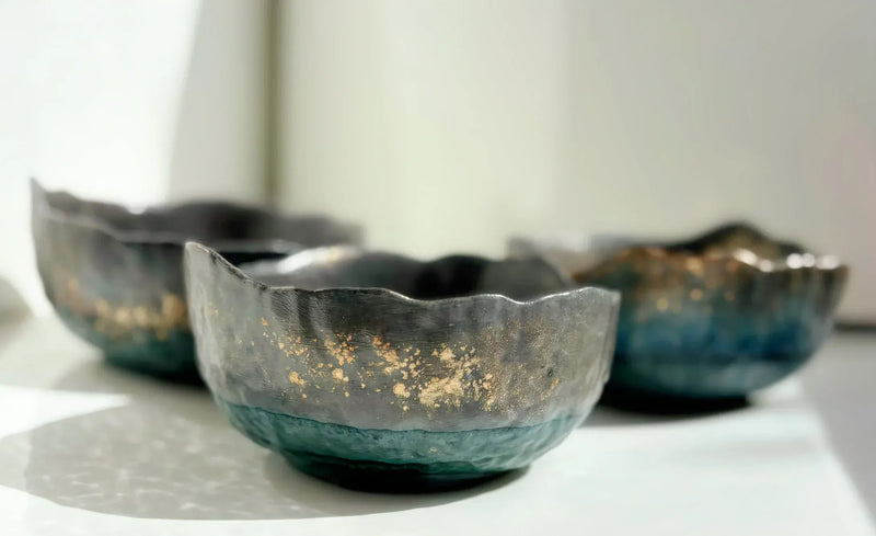 My House by Marine cement bowl set 3 Medium Concrete Bowls, Kitchen Sets, Key Bowl or Trinket Dish, Studio Art Pottery