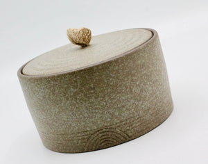 My House by Marine ceramic canister Handmade Ceramic Tea Canister: Wabi Sabi Decor with Seagrass Basket