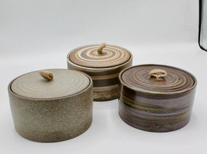 My House by Marine ceramic canister Handmade Ceramic Tea Canister: Wabi Sabi Decor with Seagrass Basket