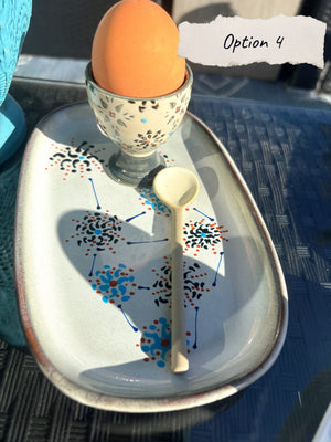 My House by Marine ceramic egg cups French Provincial Ceramic Egg Cup Set – Hand-Painted Plate & Spoon, Gift Box