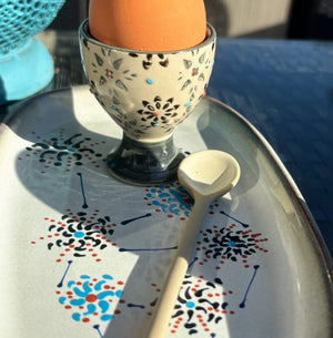 My House by Marine ceramic egg cups French Provincial Ceramic Egg Cup Set – Hand-Painted Plate & Spoon, Gift Box
