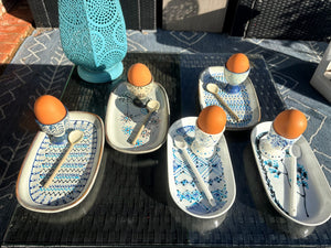 My House by Marine ceramic egg cups French Provincial Ceramic Egg Cup Set – Hand-Painted Plate & Spoon, Gift Box