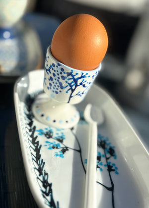 My House by Marine ceramic egg cups French Provincial Ceramic Egg Cup Set – Hand-Painted Plate & Spoon, Gift Box