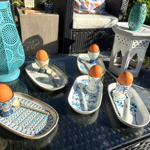 My House by Marine ceramic egg cups French Provincial Ceramic Egg Cup Set – Hand-Painted Plate & Spoon, Gift Box