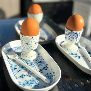 My House by Marine ceramic egg cups French Provincial Ceramic Egg Cup Set – Hand-Painted Plate & Spoon, Gift Box