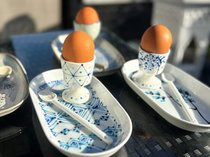 My House by Marine ceramic egg cups French Provincial Ceramic Egg Cup Set – Hand-Painted Plate & Spoon, Gift Box