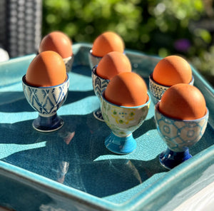 My House by Marine ceramic egg cups French Provincial Ceramic Egg Cups - Set of 4 - Provence Farmhouse Decor