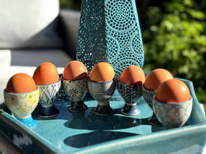 My House by Marine ceramic egg cups French Provincial Ceramic Egg Cups - Set of 4 - Provence Farmhouse Decor