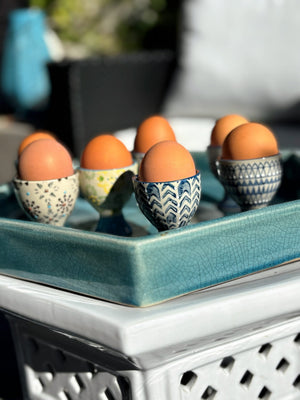 My House by Marine ceramic egg cups French Provincial Ceramic Egg Cups - Set of 4 - Provence Farmhouse Decor