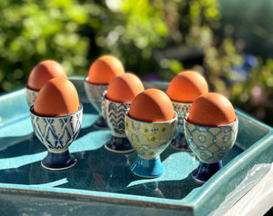 My House by Marine ceramic egg cups French Provincial Ceramic Egg Cups - Set of 4 - Provence Farmhouse Decor