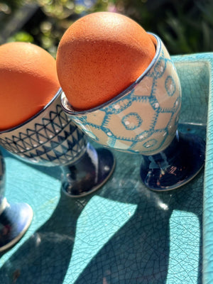 My House by Marine ceramic egg cups French Provincial Ceramic Egg Cups - Set of 4 - Provence Farmhouse Decor