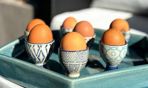 My House by Marine ceramic egg cups French Provincial Ceramic Egg Cups - Set of 4 - Provence Farmhouse Decor