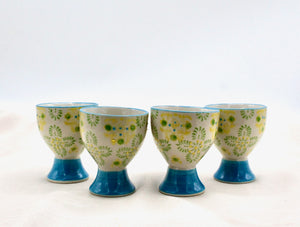 My House by Marine ceramic egg cups French Provincial Ceramic Egg Cups - Set of 4 - Provence Farmhouse Decor