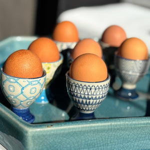 My House by Marine ceramic egg cups French Provincial Ceramic Egg Cups - Set of 4 - Provence Farmhouse Decor
