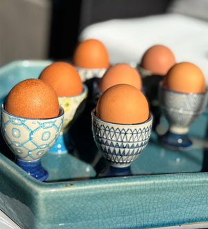 My House by Marine ceramic egg cups French Provincial Ceramic Egg Cups - Set of 4 - Provence Farmhouse Decor