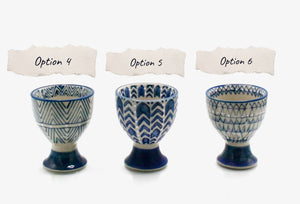 My House by Marine ceramic egg cups Option 4-4 cups French Provincial Ceramic Egg Cups - Set of 4 - Provence Farmhouse Decor