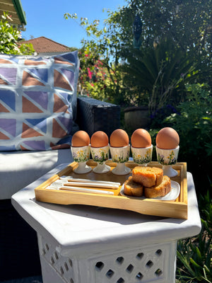 My House by Marine ceramic egg cups Hand Painted Cute & Eclectic Porcelain Egg Cups - Set of 5