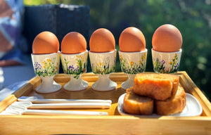 My House by Marine ceramic egg cups Hand Painted Cute & Eclectic Porcelain Egg Cups - Set of 5