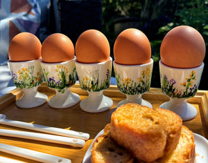 My House by Marine ceramic egg cups Hand Painted Cute & Eclectic Porcelain Egg Cups - Set of 5