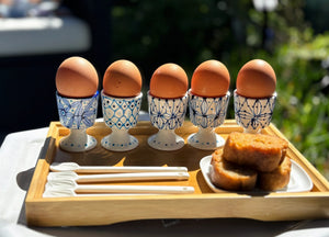 My House by Marine ceramic egg cups Hand Painted Cute & Eclectic Porcelain Egg Cups - Set of 5