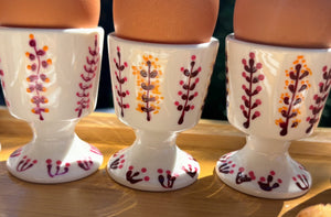 My House by Marine ceramic egg cups Hand Painted Cute & Eclectic Porcelain Egg Cups - Set of 5