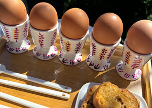 My House by Marine ceramic egg cups Hand Painted Cute & Eclectic Porcelain Egg Cups - Set of 5