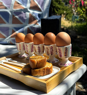 My House by Marine ceramic egg cups Hand Painted Cute & Eclectic Porcelain Egg Cups - Set of 5