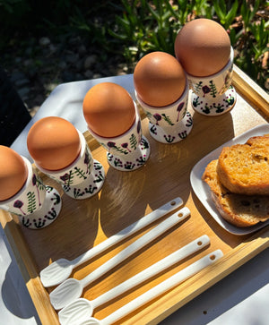 My House by Marine ceramic egg cups Hand Painted Cute & Eclectic Porcelain Egg Cups - Set of 5
