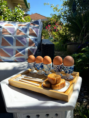 My House by Marine ceramic egg cups Hand Painted Cute & Eclectic Porcelain Egg Cups - Set of 5
