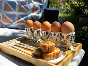 My House by Marine ceramic egg cups Hand Painted Cute & Eclectic Porcelain Egg Cups - Set of 5